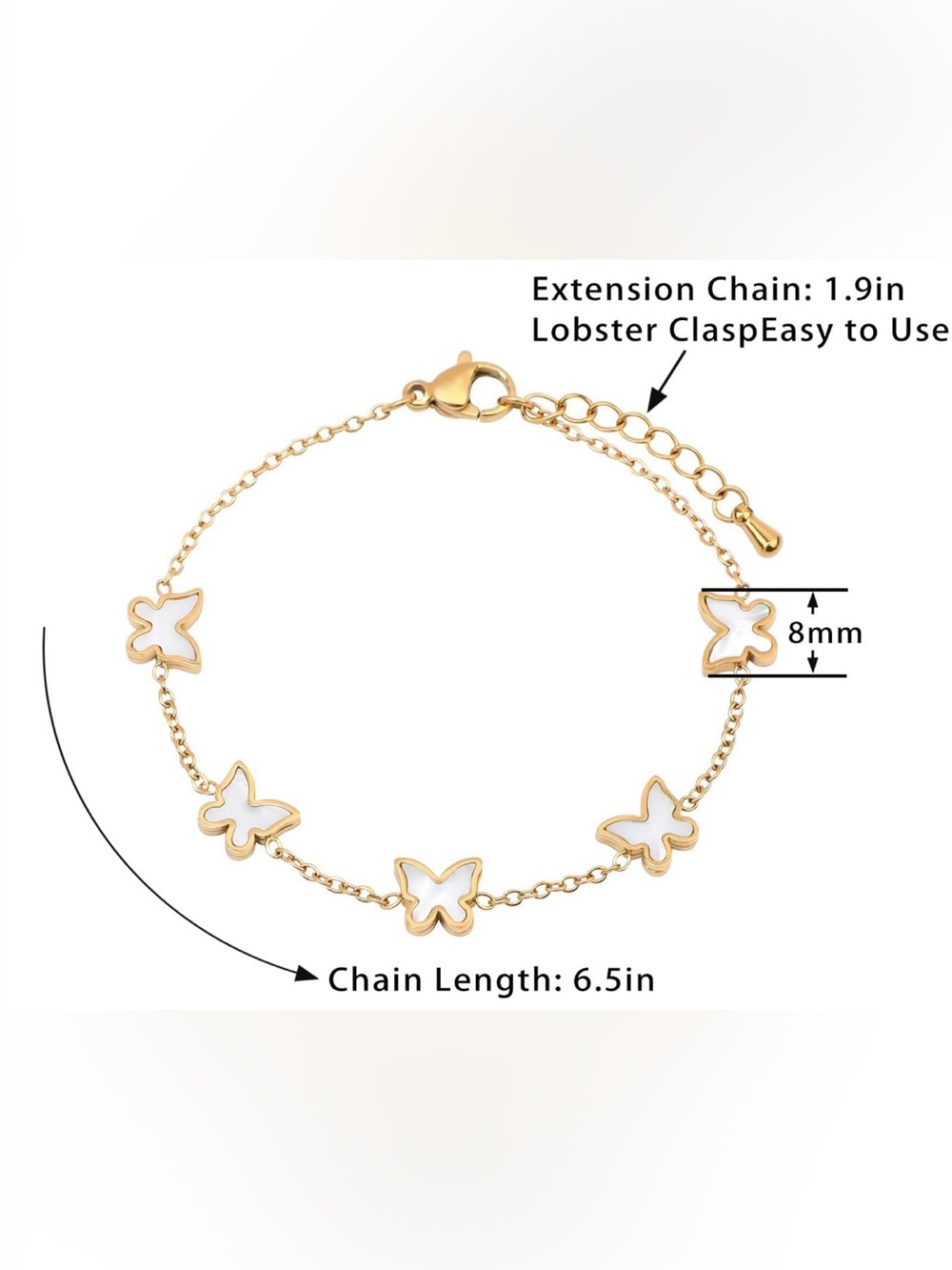 🆕New 18K Gold Plated Stainless Steel Dainty Bracelet - Picture 7 of 7